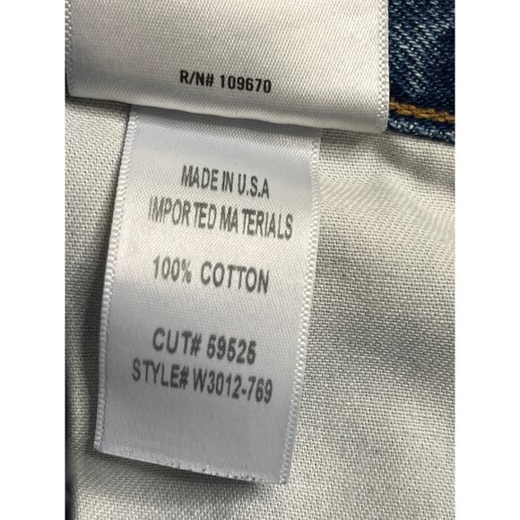 Goldsign Button fly Blue Relaxed High Rise Straight-Leg Jeans, Size 25, MSRP$350 - Picture 12 of 14